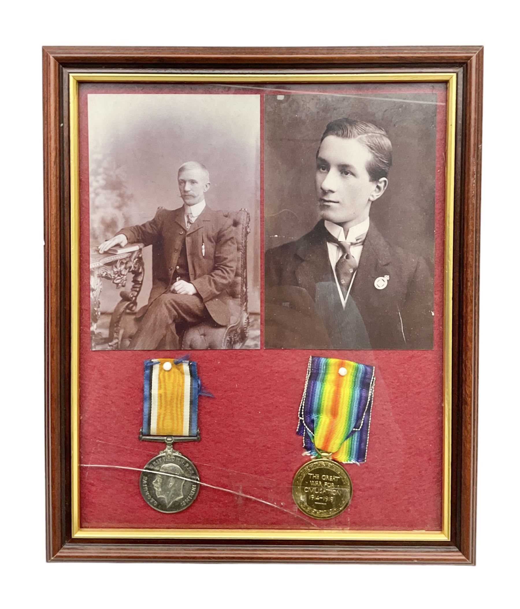 WW1 pair of medals comprising British War Medal and Victory Medal awarded to 104830 Pte. A. Gosling