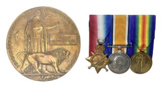 WW1 KIA group of three medals comprising British War Medal