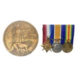 WW1 KIA group of three medals comprising British War Medal