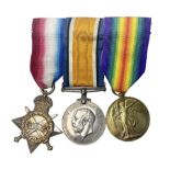 WW1 group of three medals comprising British War Medal