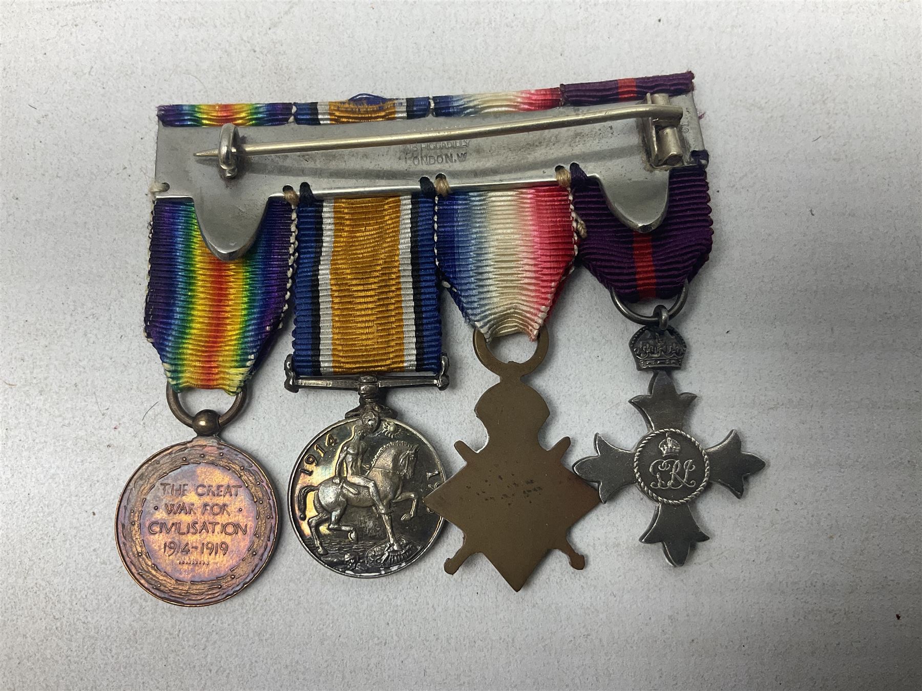 George V Military Cross miniature group of six medals comprising MC - Image 6 of 7