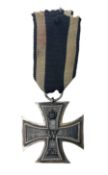 WW1 German Iron Cross 2nd Class with ribbon; ring indistinctly stamped