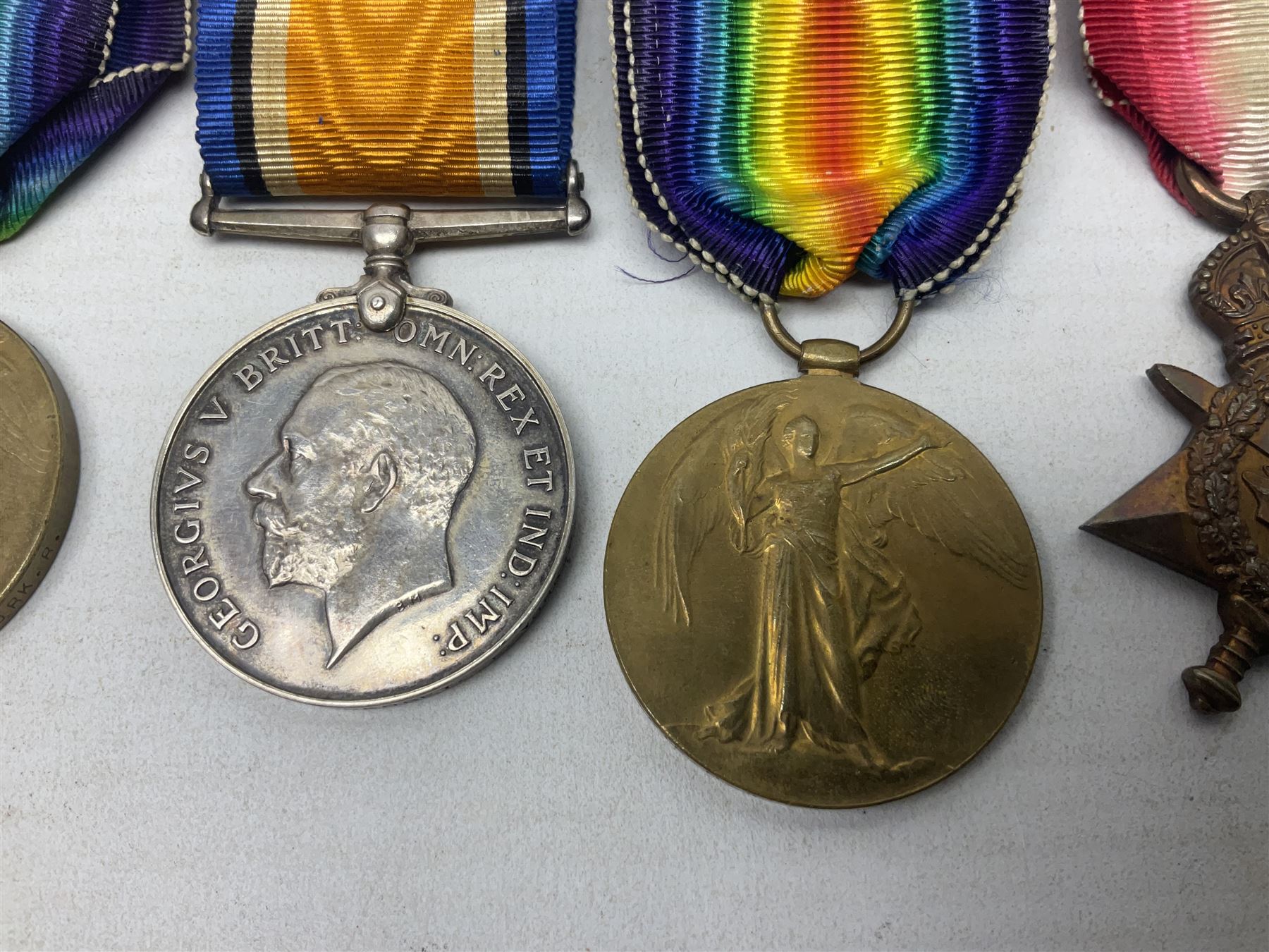 Family group of five WW1 medals for the East Yorkshire regiment comprising trio of 1914-15 Star - Image 4 of 13