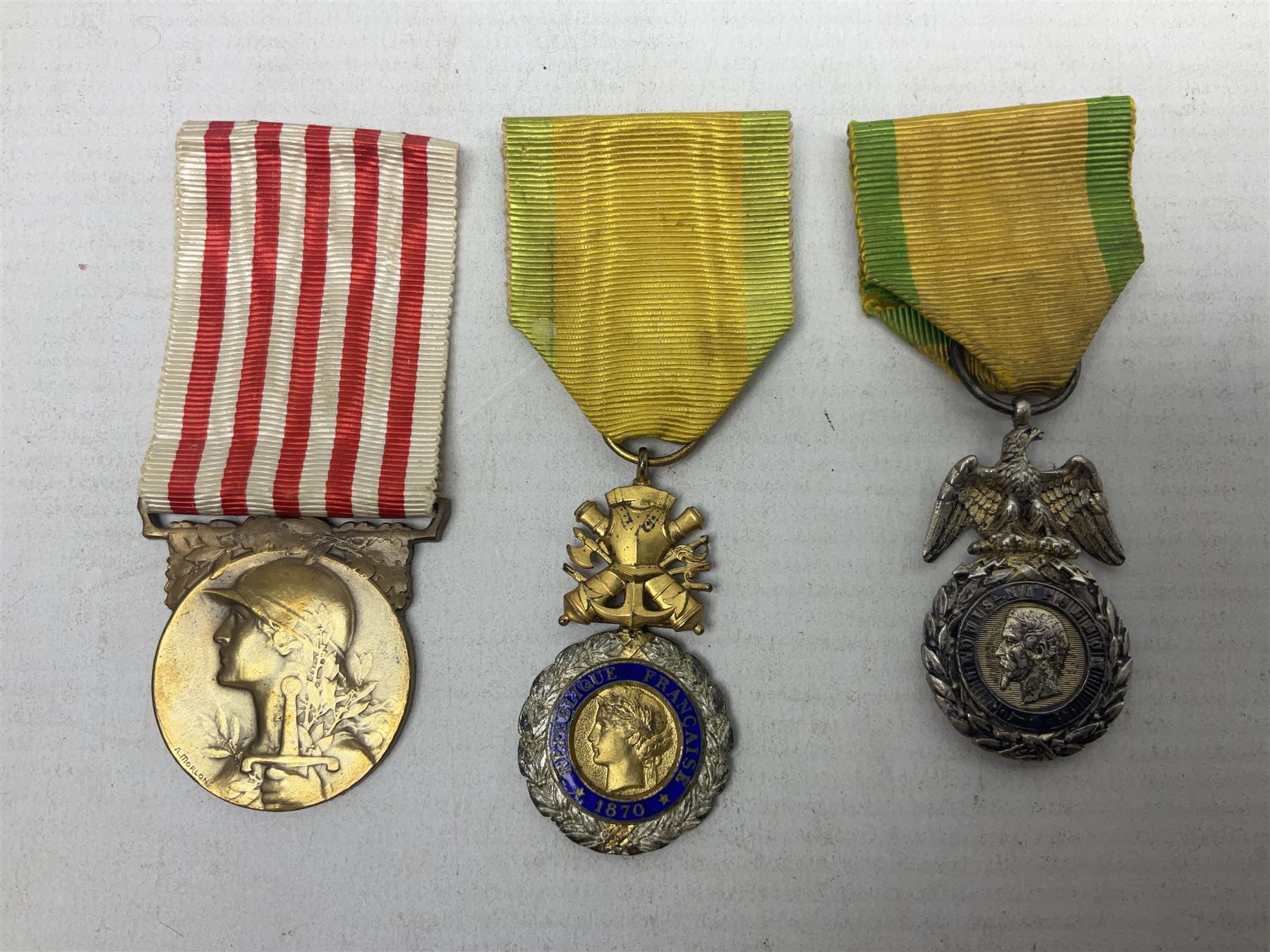 Six French medals - 2nd Empire Louis-Naploeon Medaille Militaire Valeur Et Discipline; 1870 3rd Repu - Image 7 of 10