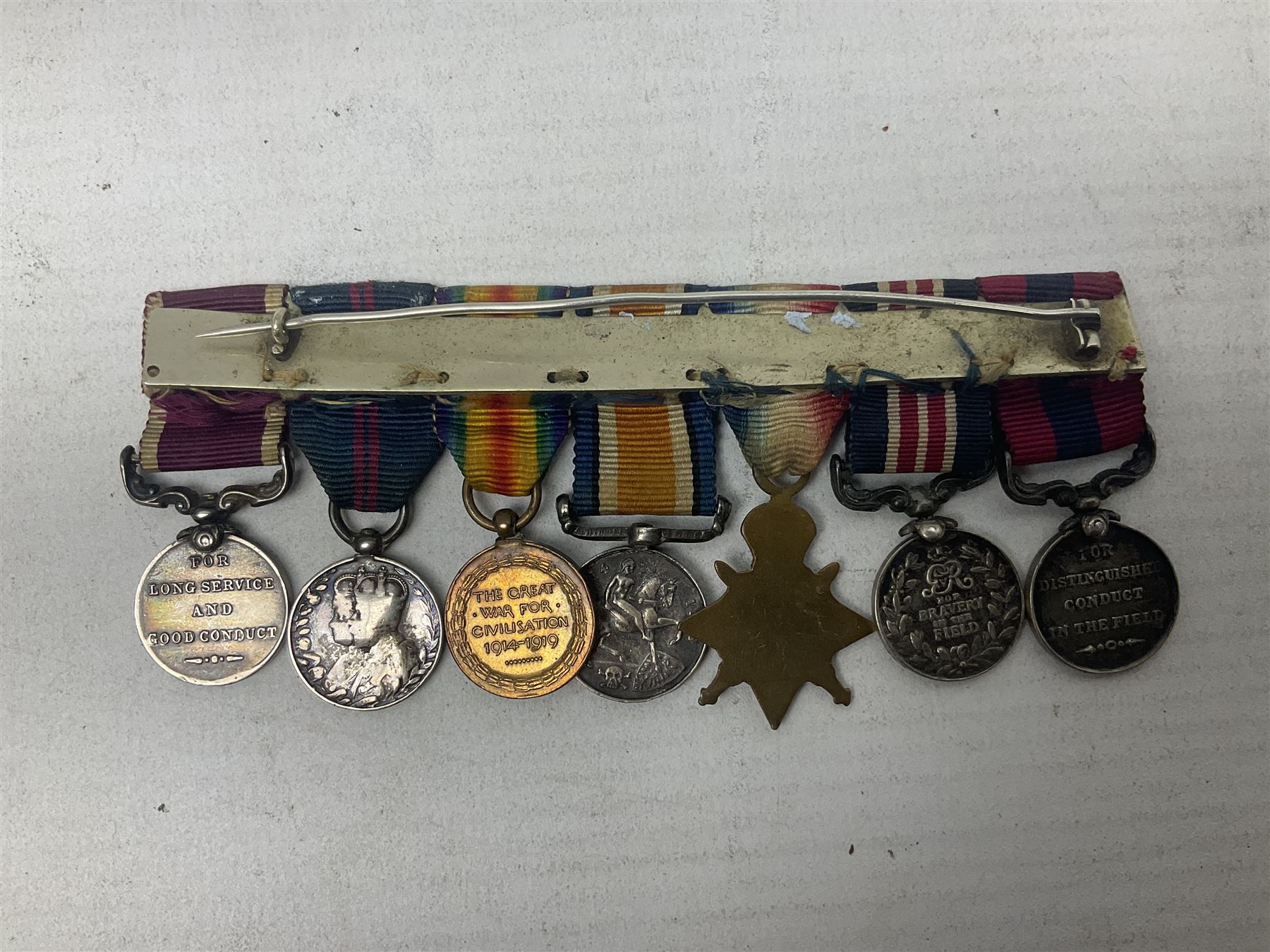 George V Military Medal and Distinguished Conduct Medal miniature group of seven medals comprising M - Image 9 of 9