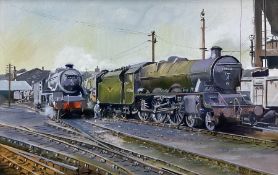 Bernard Whitaker (British 20th century): Trains in the Station