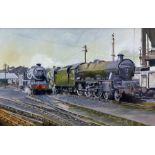 Bernard Whitaker (British 20th century): Trains in the Station