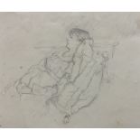 Attrib. James Abbott McNeill Whistler (American 1834-1903): Reclining Lady