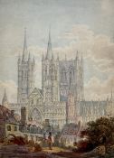 English School (19th century): Lincoln Cathedral