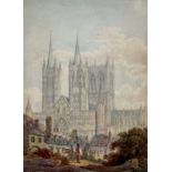 English School (19th century): Lincoln Cathedral