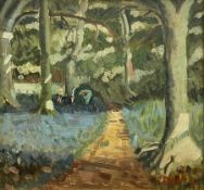 Ronald Ossory Dunlop (British 1894-1973): Walking the Dog in the Forest at 'Arundel'
