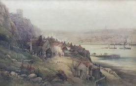 Frederick William Booty (British 1840-1924): Extensive view of Henrietta Street and Whitby Harbour