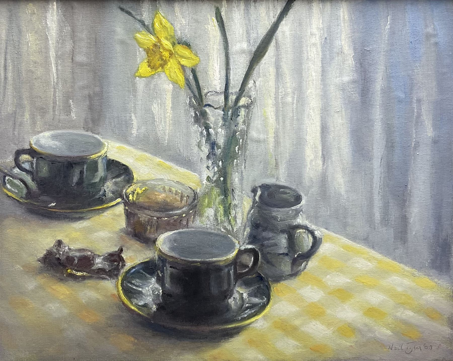 Neil Tyler (British 1945-): 'The Table by the Window'