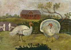 American Primitive / Naïve School (19th/20th century): Two Turkeys