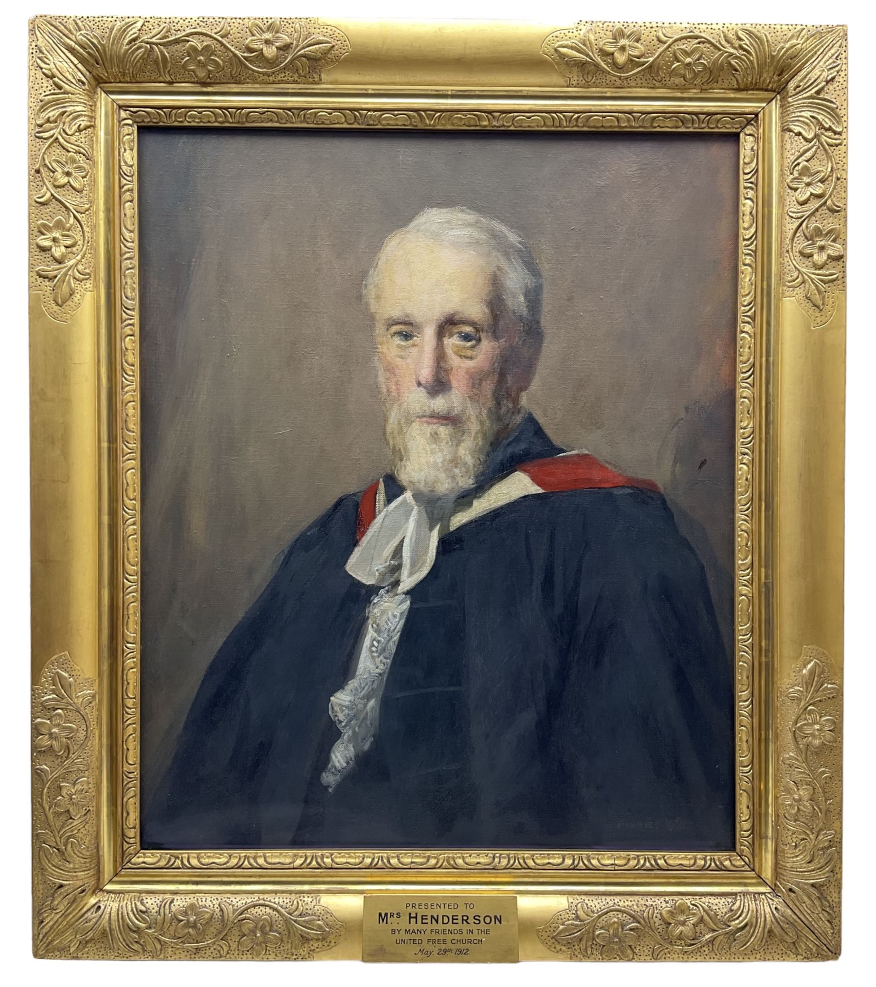 George Fiddes Watt (Scottish 1873-1960): Portrait of Reverend Archibald Henderson - Image 2 of 5