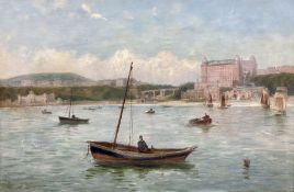 Wylam Gowdy (British 19th/20th century): Scarborough Harbour looking from the Pier towards the Grand