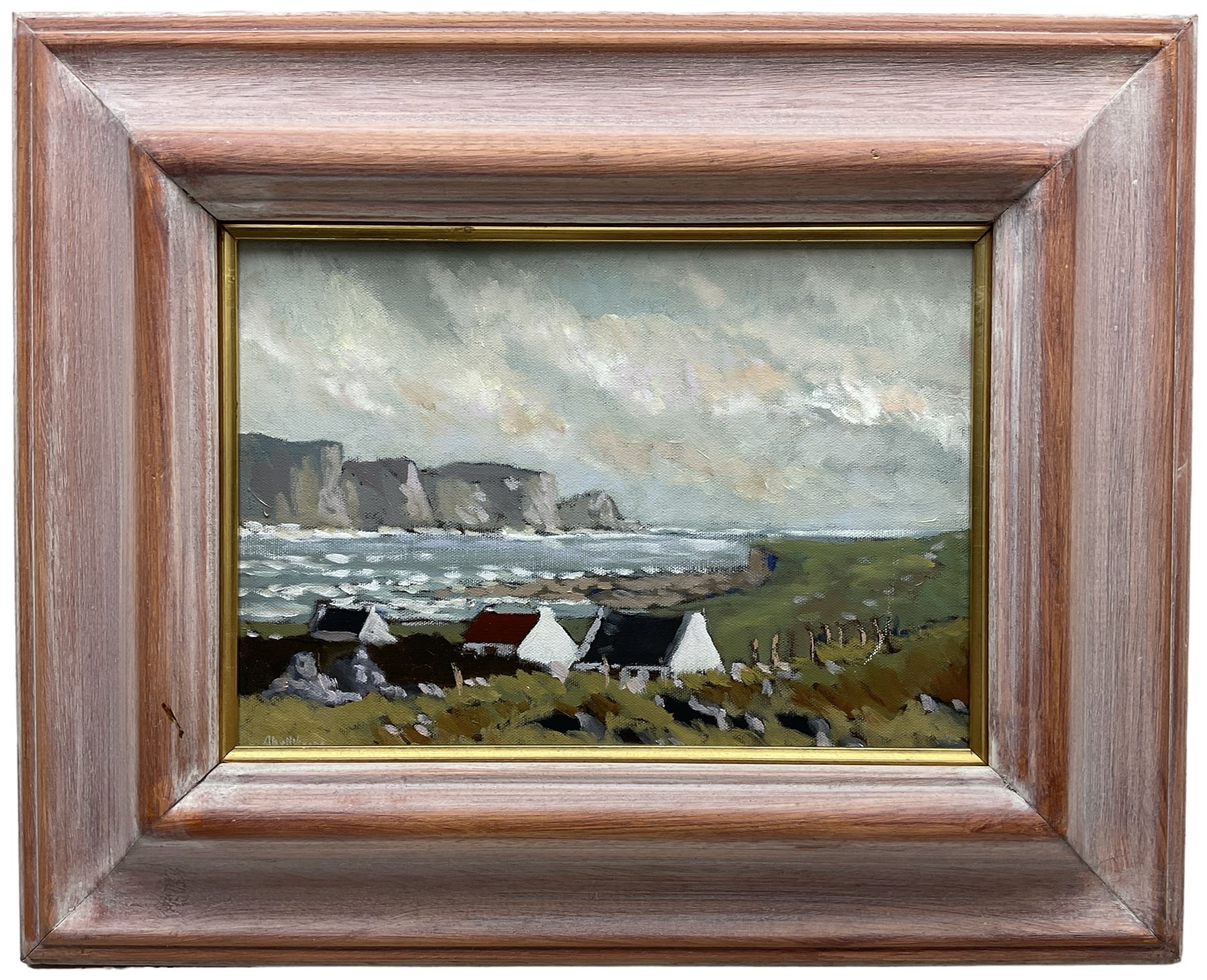 Alex McKenna (Irish 1943-): 'Cottages before Dooagh Head Achill Island' - Image 2 of 4