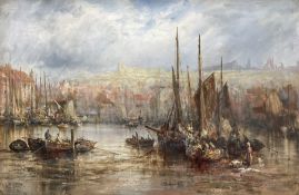 William Edward Webb (British 1862-1903): Fishing Boats in Whitby Harbour