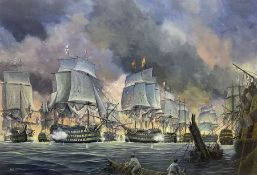 John Cooper (British 1942-): 'HMS Victory at the Battle of Trafalgar'