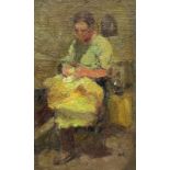 Attrib. Harold Knight (Staithes Group 1874-1961): Lady Knitting