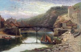 Walter Stuart Lloyd (British fl.1875-1929): The Old Bridge Staithes Beck