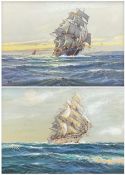 A D Bell (AKA Wilfred Knox) (British 1884-1966): Ship's Portraits - 'The Legendary White Clipper' an