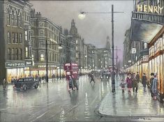 Steven Scholes (Northern British 1952-): 'Market Street Manchester 1962'