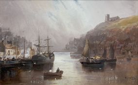 Walter Linsley Meegan (British c1860-1944): Sailing Vessels in Whitby Harbour