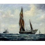 Jack Rigg (British 1927-): 'Kitty' - A Thames Barge