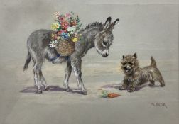 Mabel Gear (British 1898-1987): 'Best of Friends' - Donkey and Terrier