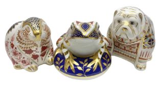 Three Royal Crown Derby paperweights