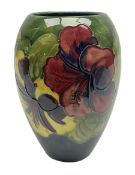 Moorcroft Hibiscus pattern vase of ovoid form
