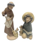 Two Lladro gres figures