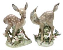 Two Lladro deer figures