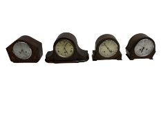 Three oak cased 1950's spring driven striking mantle clocks and a 1930's spring driven Westminster c