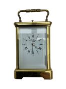 8-day French 20th century corniche carriage clock with a striking movement and repeat work