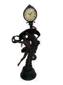 Decorative contemporary �Mystery Clock� with battery operated quartz movement