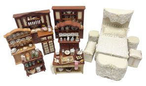 Collection of kitchen and bedroom dolls house furniture