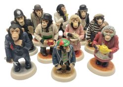 Collection of ten Robert Harrop figures of chimps from The PG Tips Collection