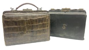 Early 20th century crocodile skin doctors bag