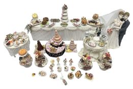 Collection of wedding and afternoon tea dolls house furniture and accessories