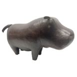 Leather Liberty style hippopotamus footstool