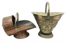 Victorian Benham & Froud Arts and Crafts brass coal scuttle