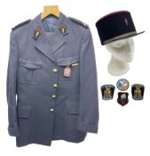 Mid 20th century French Ugeco Nantes first class dress navy blue uniform with ribbon bar with cap