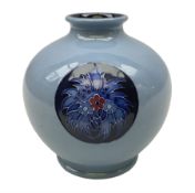 Moorcroft Blue Flames pattern vase