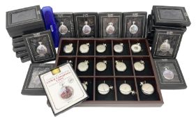 Twenty-three Glory of Steam Atlas Editions silver plated pocket watches