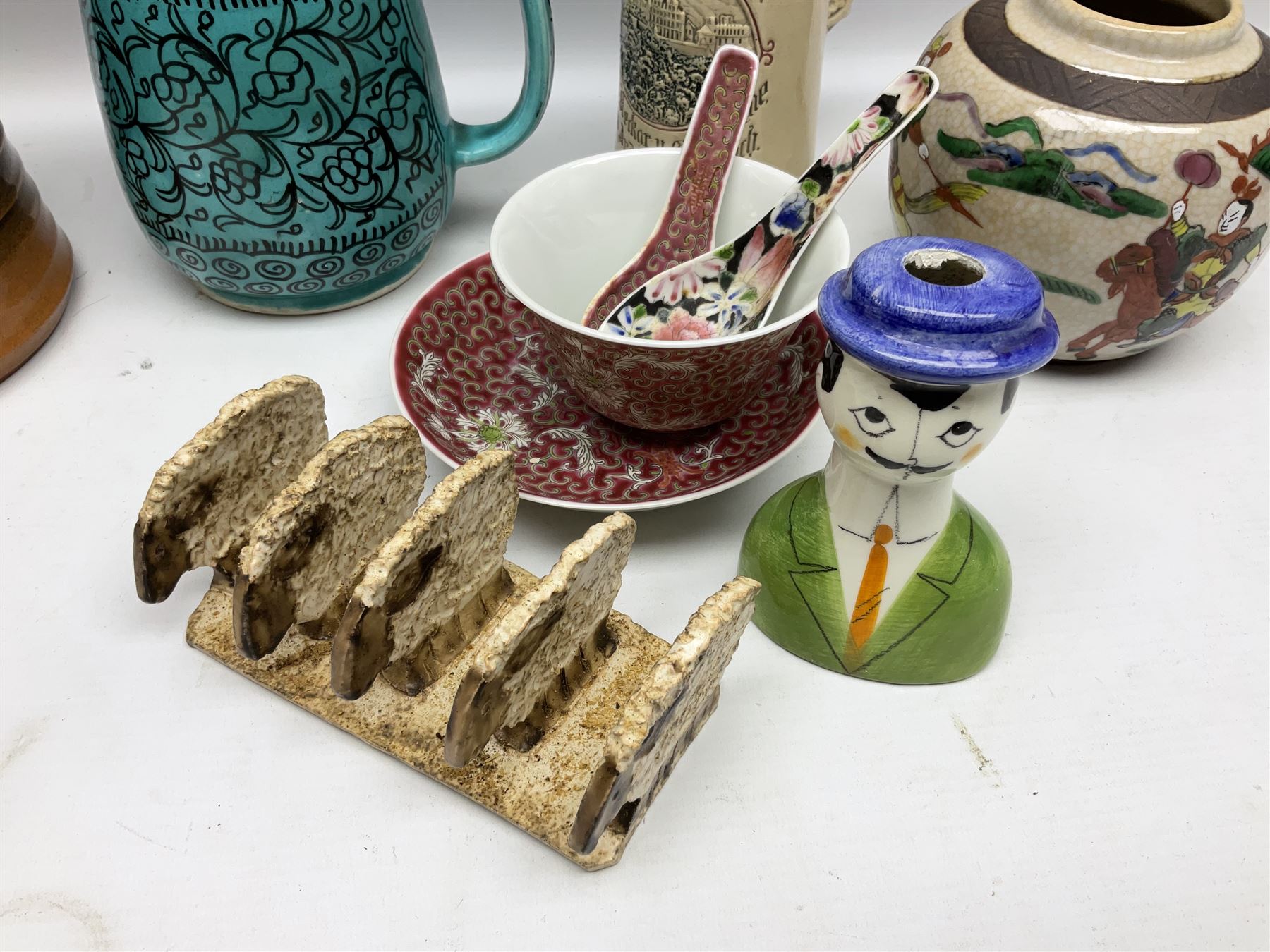 Studio pottery toast rack modelled with sheep - Image 5 of 13