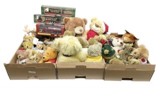 Large quantity of teddy bears together with boxed Corgi Mobilgas Mack LJ 6 tanker and two Corgi Eddi