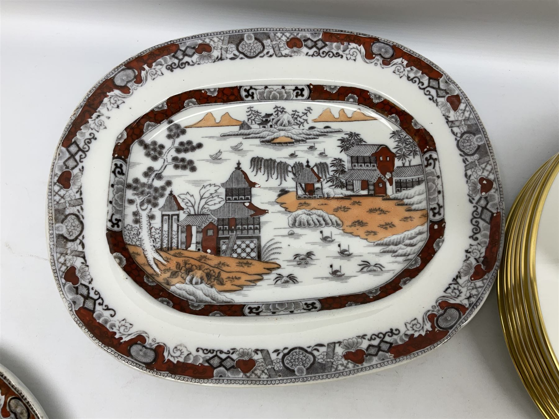 Pair of 19th century Ashworths Ironstone meat plates - Image 2 of 7