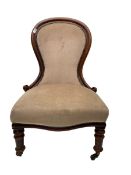 Victorian mahogany spoon back nursing chair
